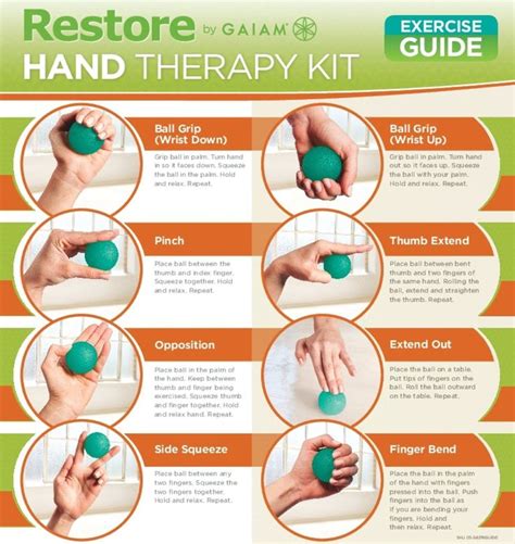 Gaiam 05 58276 Restore Hand Therapy Exercise Ball Kit Hand Therapy Exercises Hand Therapy