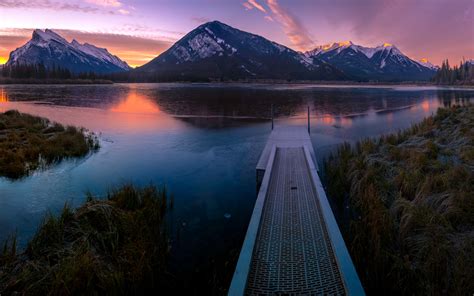 Download Wallpapers Mountain Landscape Sunset Lake Mountains Rocky