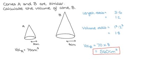Question Video Calculating The Volume Of A Cone Given The Volume Of A