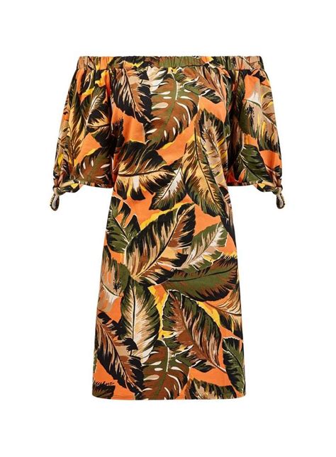 Orange Tropical Print Jersey Dress Dorothy Perkins Printed Jersey