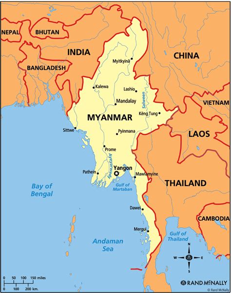 Myanmar Mapa Politico Mianmar Birmânia Mapa Mapas De Mianmar