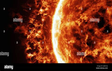 Sun Surface With Solar Flares Stock Photo Alamy