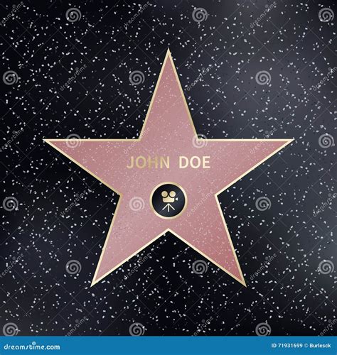 Hollywood Walk Of Fame Vector Star Illustration Famous Sidewalk