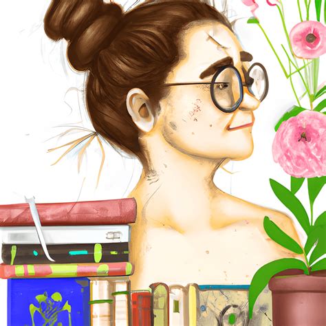 Nerdy Girl With Flowers In Her Glasses · Creative Fabrica