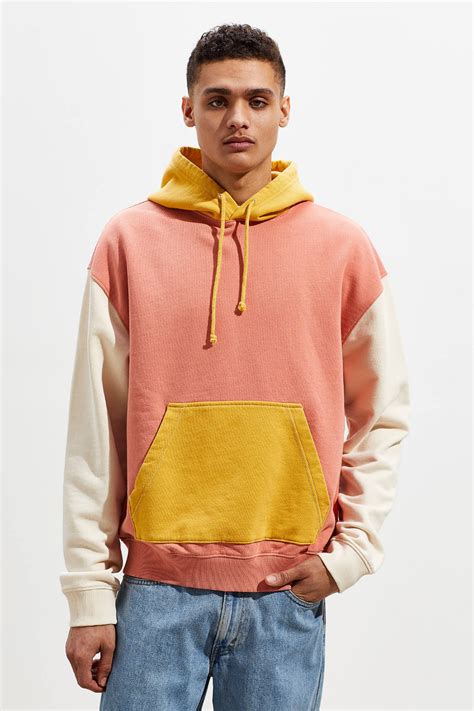 Uo Colorblock Hoodie Sweatshirt Urban Outfitters Sweatshirts Hoodie