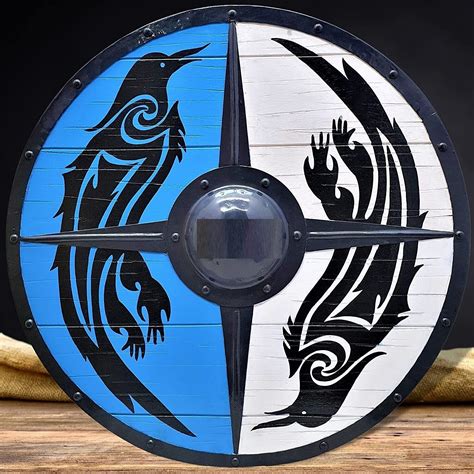 Medieval Round Shield Viking Shield Unique Eagle Design Shield Wooden