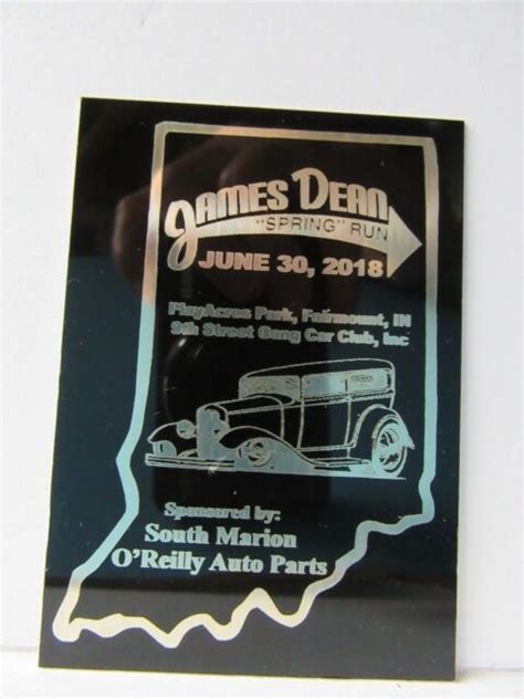 2018 James Dean Dash Plaque Spring Car Show Run Mt1 Ebay