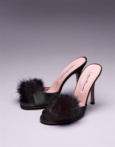 black fluffy kitten heels cats i want pinterest kitten heels pom poms and shoes