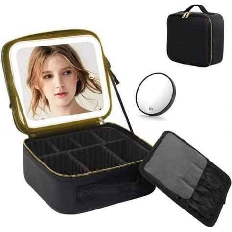 Makeup Bag With Mirror Of Led Lighted Travel Makeup Train Case