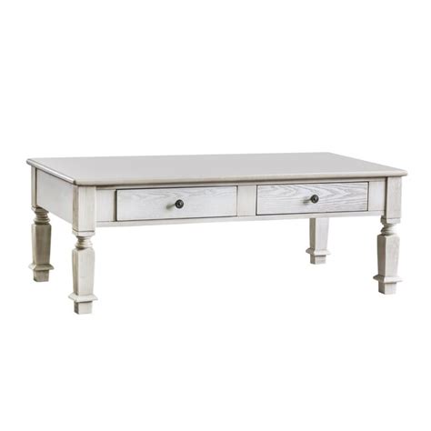 Furniture Of America Alation Antique White Wood Rustic Coffee Table