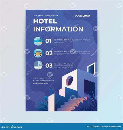 Hotel Information Brochure Template Layout Room Options Service