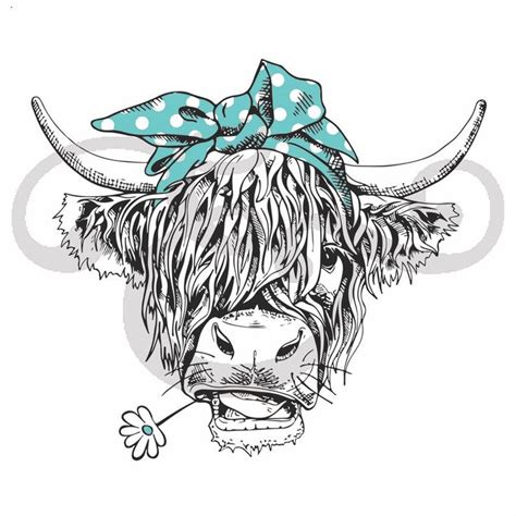 Hairy Cow Sublimation Transfer Highland Cow Shaggy Cow | Etsy