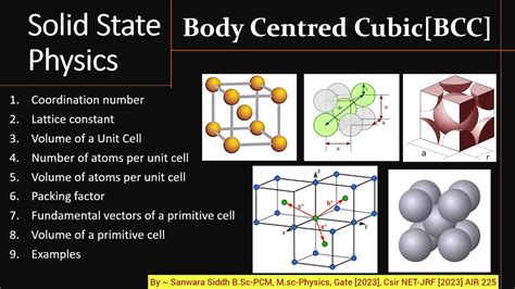 Body Centred Cubic Bcc Structure In Solid State Physics Full