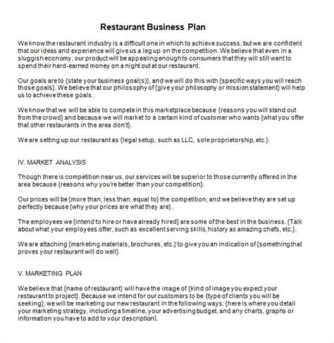 5 Free Restaurant Business Plan Templates Excel Pdf Formats