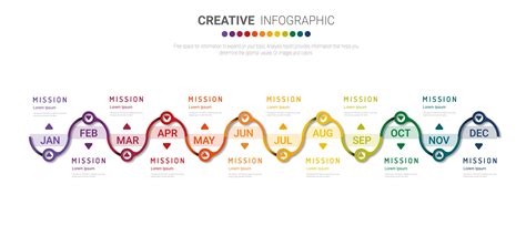 Timeline For 1 Year Infographic Planner Design Timeline