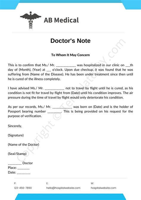Doctor Note For Airline Printable Template In Pdf And Word