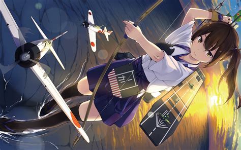 wallpaper illustration anime girls kantai collection kaga kancolle screenshot 2880x1800