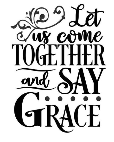 Sale Let Us Come Together And Say Grace Holiday Wall Vinyl Etsy Let