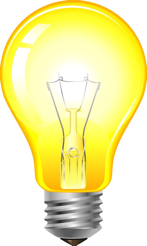 Download Yellow Light Bulb Png Clip Art - Yellow Light Bulb Png PNG png image