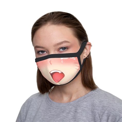 Anime Ahegao Face Mask Hentai Mask Reusable Washable Cool Etsy