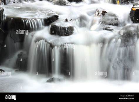 Close Up Of Waterfall With Slow Shutter Speed Stock Photo Alamy