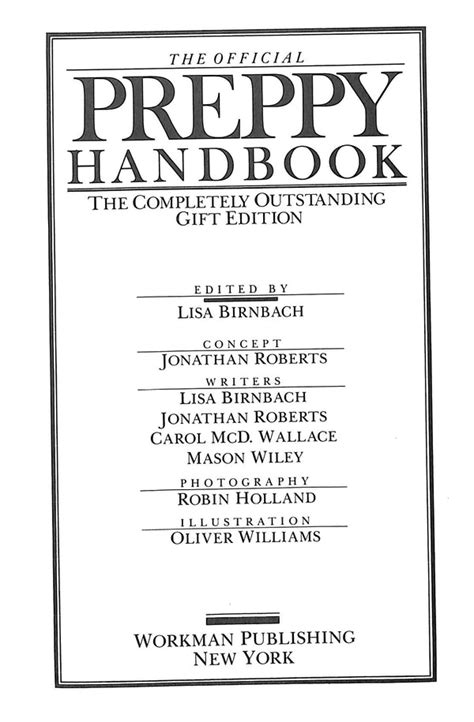 The Official Preppy Handbook The Completely Outstanding T Edition