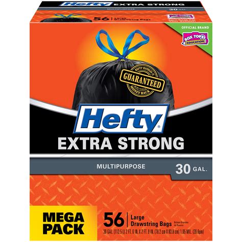 Hefty Strong Multipurpose Large Trash Bags 30 Gallon 56 Count