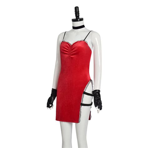 Resident Evil Elise Cosplay Costume Sexy Red Dress Halloween Party Sui