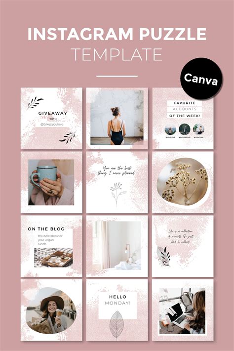 Instagram 9 Grid Template Canva