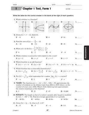Teachers are better able to meet the unique needs of individual students, empowering them through personalized and timely feedback. Chapter 1 Test Form 1 Answer Key - Fill Online, Printable, Fillable, Blank | pdfFiller