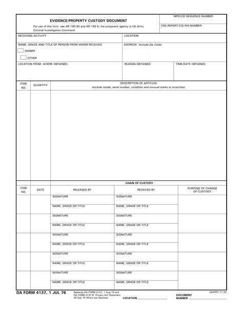 Da Form 4137 ≡ Fill Out Printable Pdf Forms Online