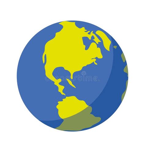 Earth Globe Facing North America Flat Stock Vector Illustration