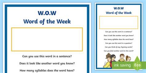 Word Of The Week Display Poster Teacher Made