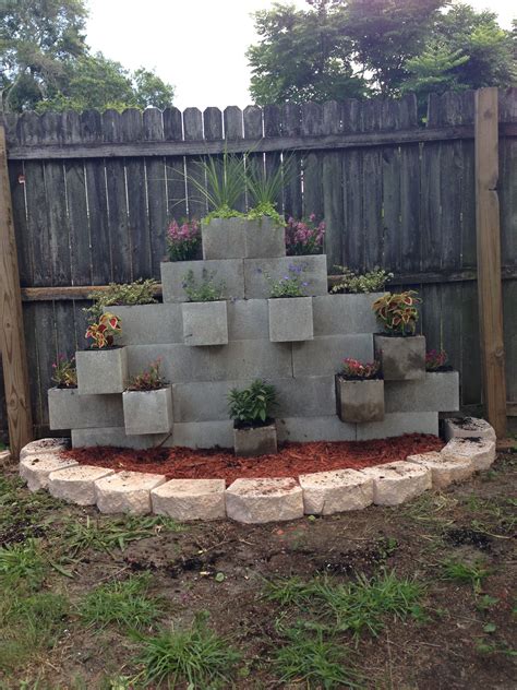 Cinder block garden brick wall paint ideas. Pin by Linda Bohling on Garden | Cinder block garden ...