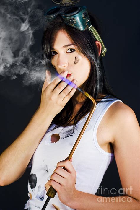 Woman Welding Smoking Cigarette Photograph By Jorgo Photography Wall