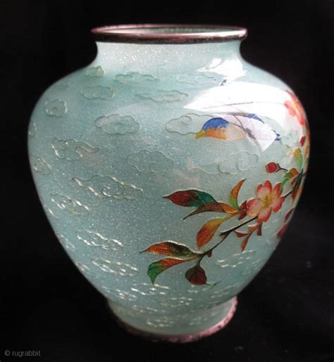 Stunning Japanese Antique Plique A Jour Cloisonne Vase With Bird