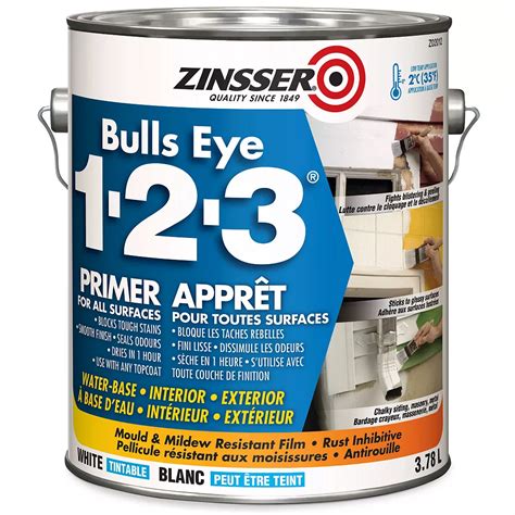 Zinsser Bulls Eye 1 2 3 Water Base Primer For All Surfaces In Tintable