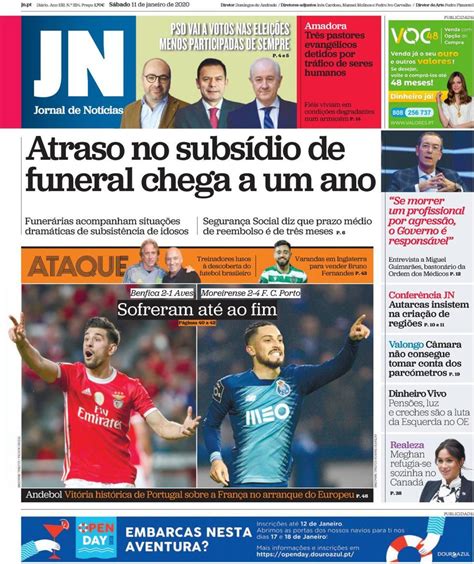 Capa Jornal De Notícias 11 Janeiro 2020 Capasjornaispt