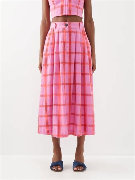 Mara Hoffman Tulay High Waisted Organic Cotton Midi Skirt Shopstyle