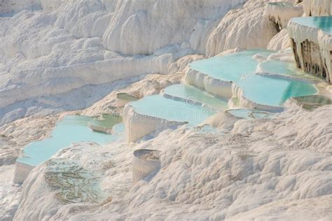 Pamukkale Natural Pool With Blue Water Turkey Stock Image Image Of