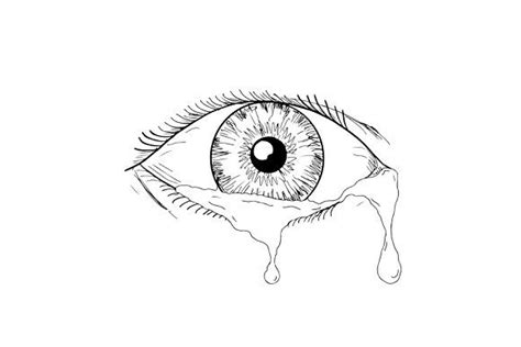 Human Eye Crying Tears Flowing Drawi Eye Drawing Crying Tears