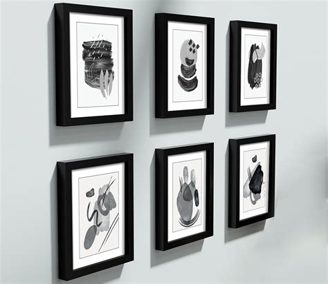 Buy Black Synthetic Fibre Wood Wall Photo Frames Set Of 6 Online In