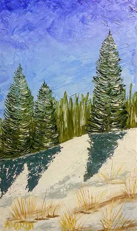 Artwork By Amanda Snow Covered Pine Trees
