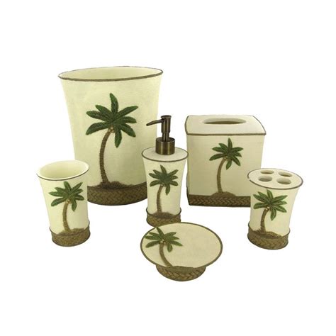 You don't have to break the bank to upgrade your bathroom with this adorable accessory set. Tommy Bahama Island Song Bath Accessories | Palm tree ...