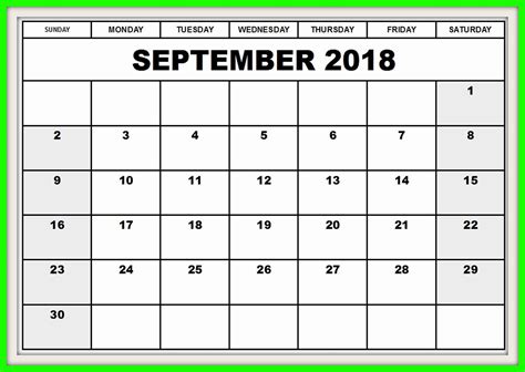 September 2018 Calendar With Holidays Printable Free Printable