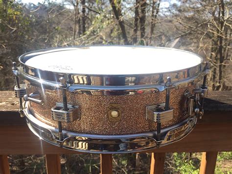 Ludwig Downbeat Early 60s Pink Champagne Sparkle Snare Drum Reverb