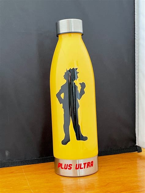 Mha Water Bottle With Silhouette Of One Of The Shows Main Etsy