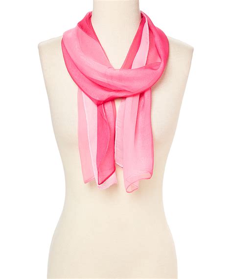 Pink Ombre Winter Scarfs For Women Fashion Polyster And Silk Fabric