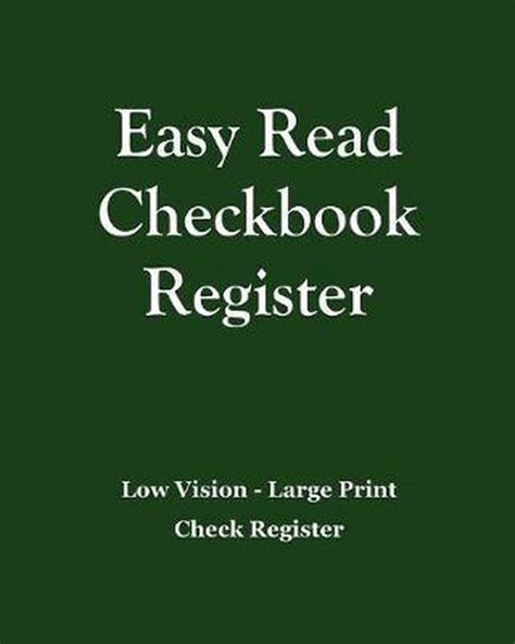 Easy Read Checkbook Register Green 9781691216819 Solutions