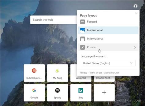 How To Customize The New Tab Page For Microsoft Edge Chromium